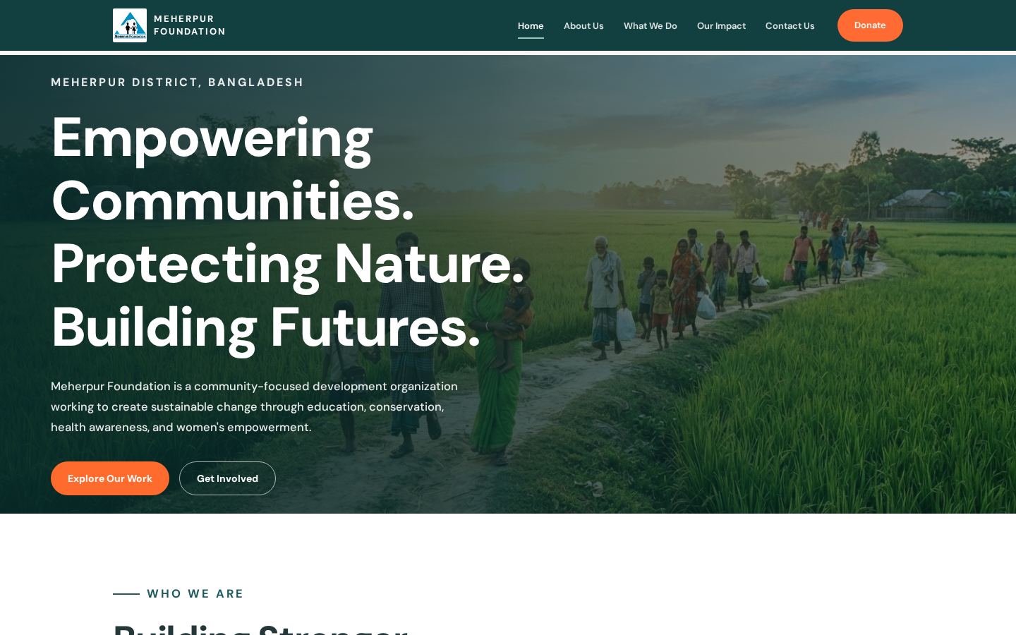 Meherpur Foundation community development website